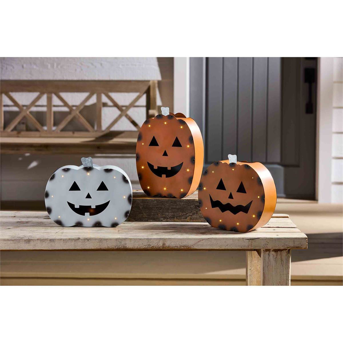 Tin Pumpkin Lanters - Eden Lifestyle
