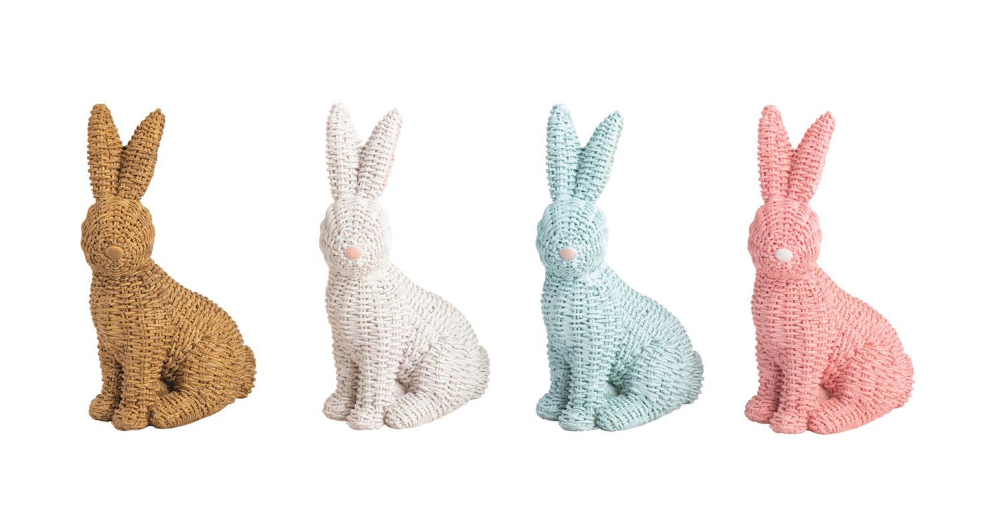 Wicker Resin Bunnies - Eden Lifestyle