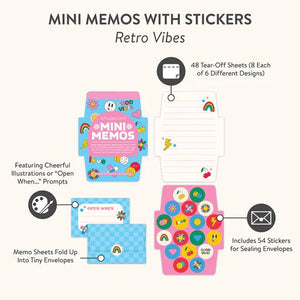 Retro Vibes Mini Memo With Stickers - Eden Lifestyle