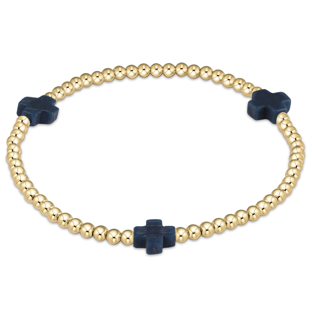 Enewton Signature Cross Gold Pattern 3mm Bead Bracelet - Eden Lifestyle