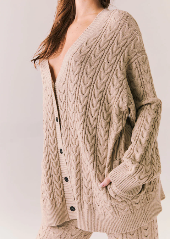 Pierre Heather Oatmeal Cardigan - Eden Lifestyle