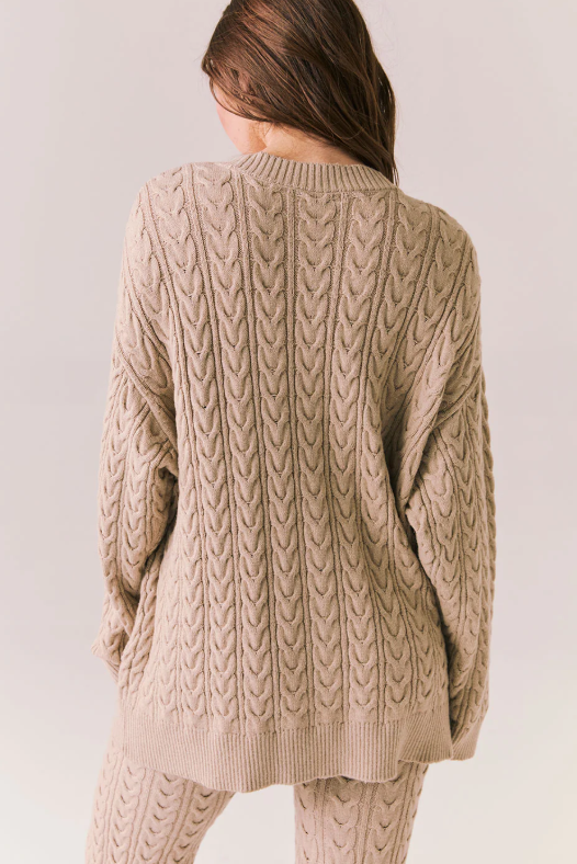 Pierre Heather Oatmeal Cardigan - Eden Lifestyle