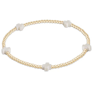ENewton egirl Signature Cross Small Gold Pattern 2mm Bead Bracelet - Eden Lifestyle