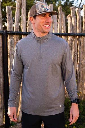 Performance Quarter Zip - Dark Heather Grey - Eden Lifestyle