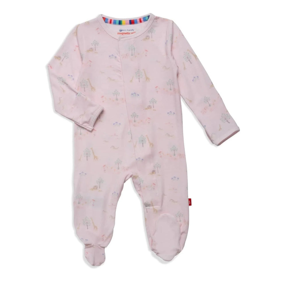Magnetic Me by Magnificent Baby Pink Serene Safari Modal Magnetic Parent Favorite Footie - Eden Lifestyle