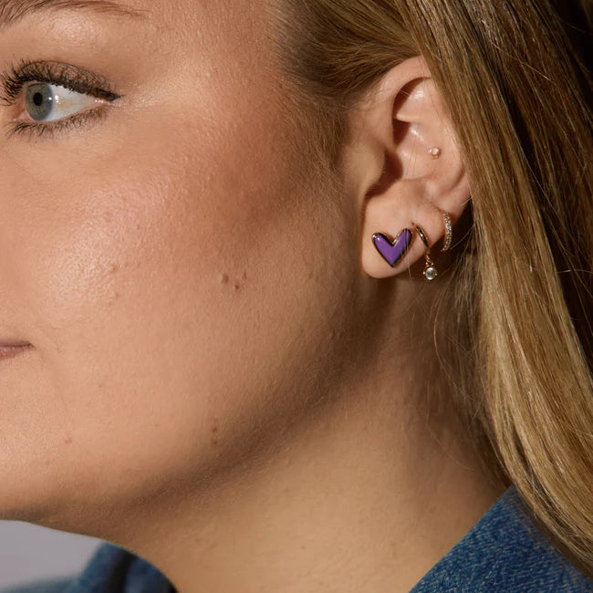 Purple Sweetheart Studs - Eden Lifestyle