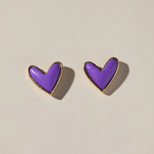 Purple Sweetheart Studs - Eden Lifestyle