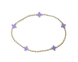 ENewton egirl Signature Cross Small Gold Pattern 2mm Bead Bracelet - Eden Lifestyle