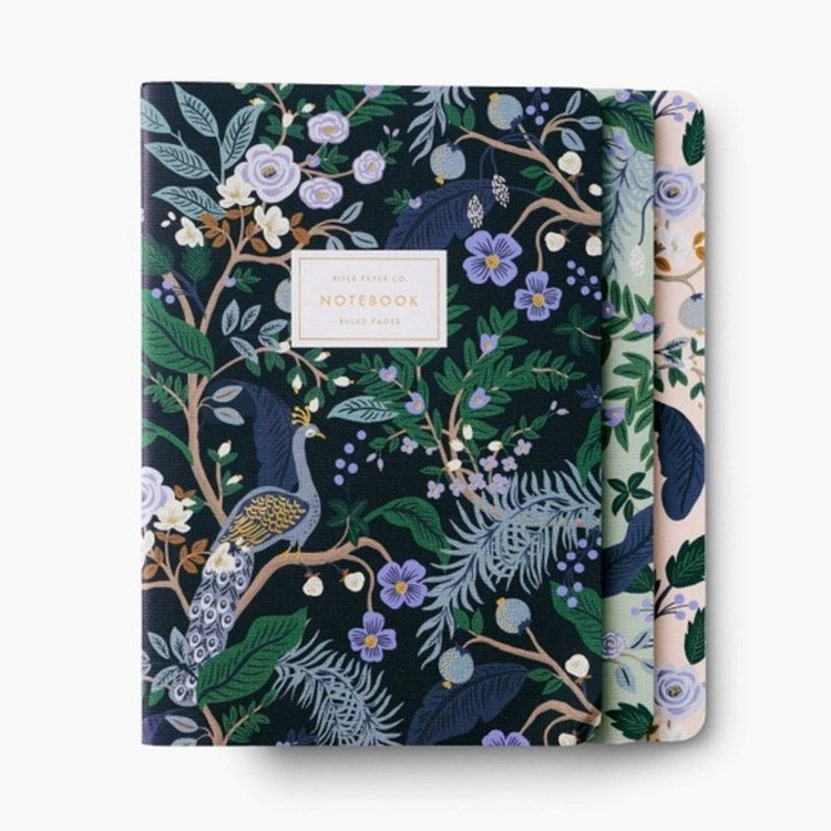 Assorted Set of 3 Peacock Notebooks - Eden Lifestyle