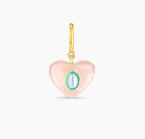 Rose Quartz Heart Parker Charm - Eden Lifestyle
