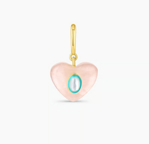 Rose Quartz Heart Parker Charm - Eden Lifestyle