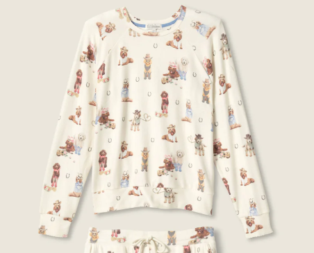 Ruff On The Range Dog Print Long Sleeve Top and Short Set - Eden Lifestyle