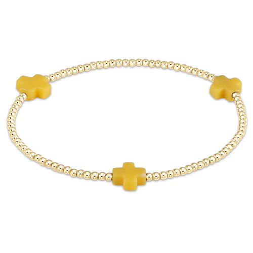 Enewton Signature Cross Gold Pattern 2mm Bead Bracelet - Eden Lifestyle