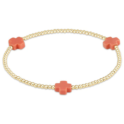 Enewton Signature Cross Gold Pattern 2mm Bead Bracelet - Eden Lifestyle