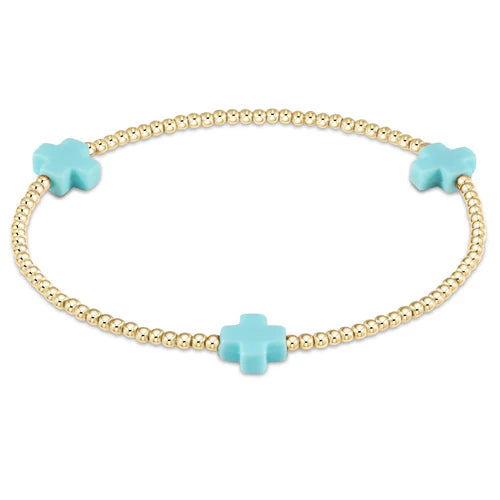 Enewton Signature Cross Gold Pattern 2mm Bead Bracelet - Eden Lifestyle