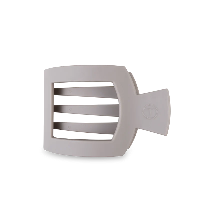 Silver Flames Medium Flat Square Hair Clip - Eden Lifestyle