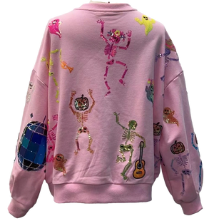 Pink Skeleton Disco Party Sweatshirt - Eden Lifestyle