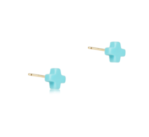 Enewton Signature Cross Small Stud Turquoise - Eden Lifestyle