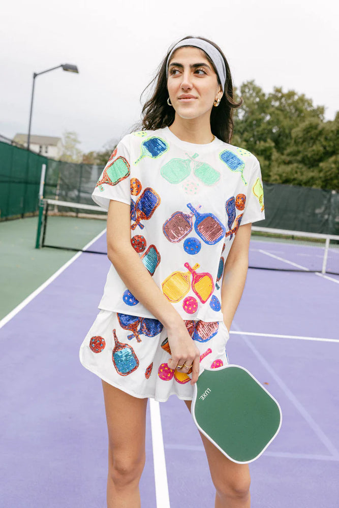 Queen of Sparkles Pickle Ball Tee - Eden Lifestyle