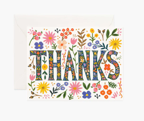 Floral Thanks Greeting Card - Eden Lifestyle