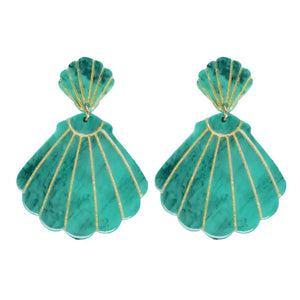 Turquoise Shell Earrings - Eden Lifestyle