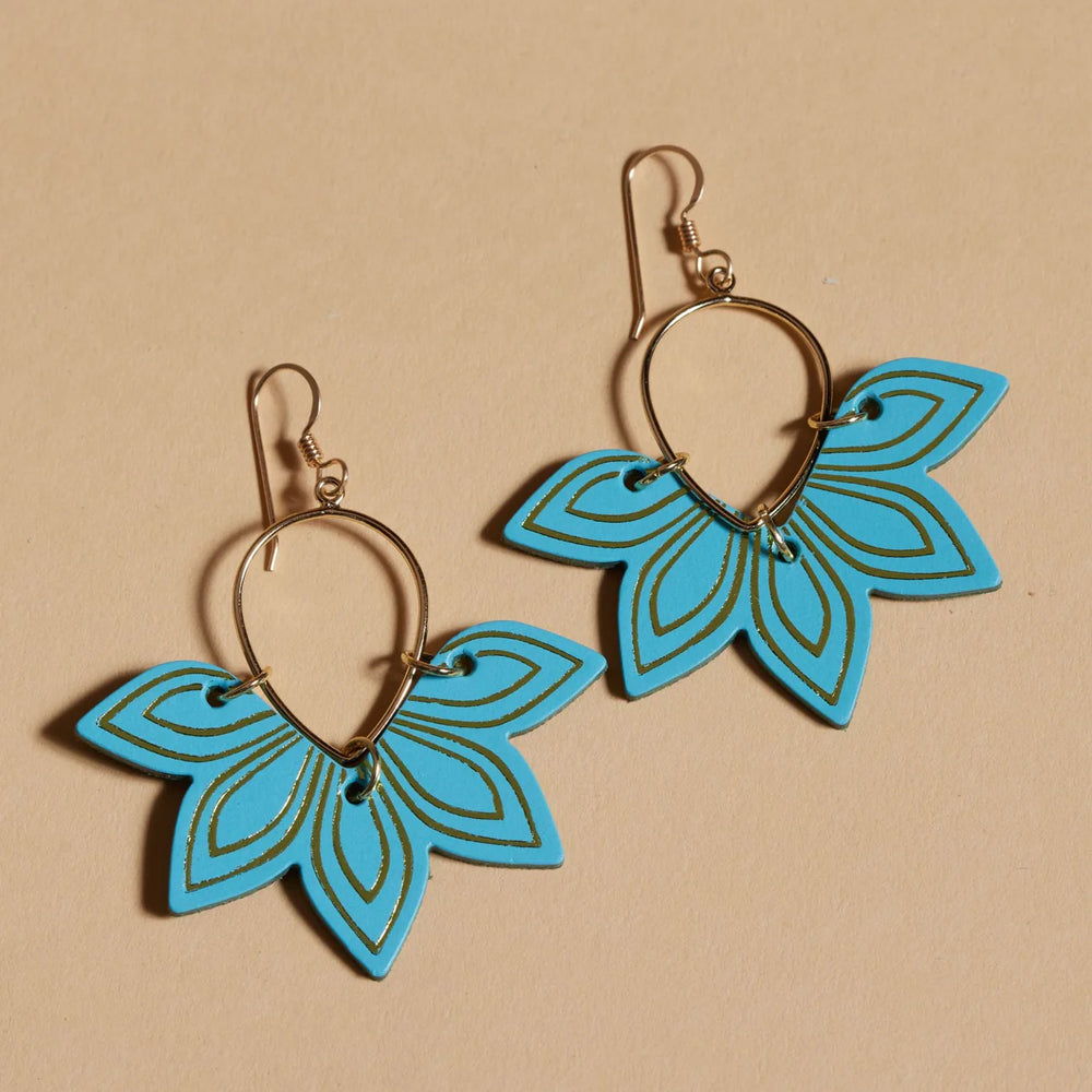 Turquoise Floras Earrings - Eden Lifestyle