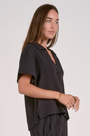 Black Linen Top - Eden Lifestyle