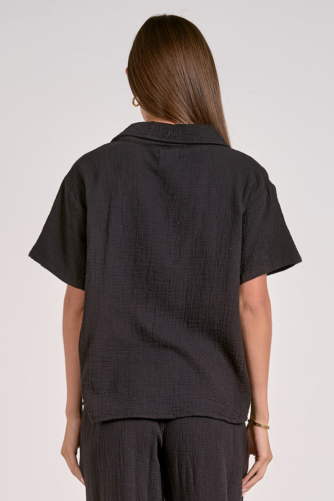 Black Linen Top - Eden Lifestyle
