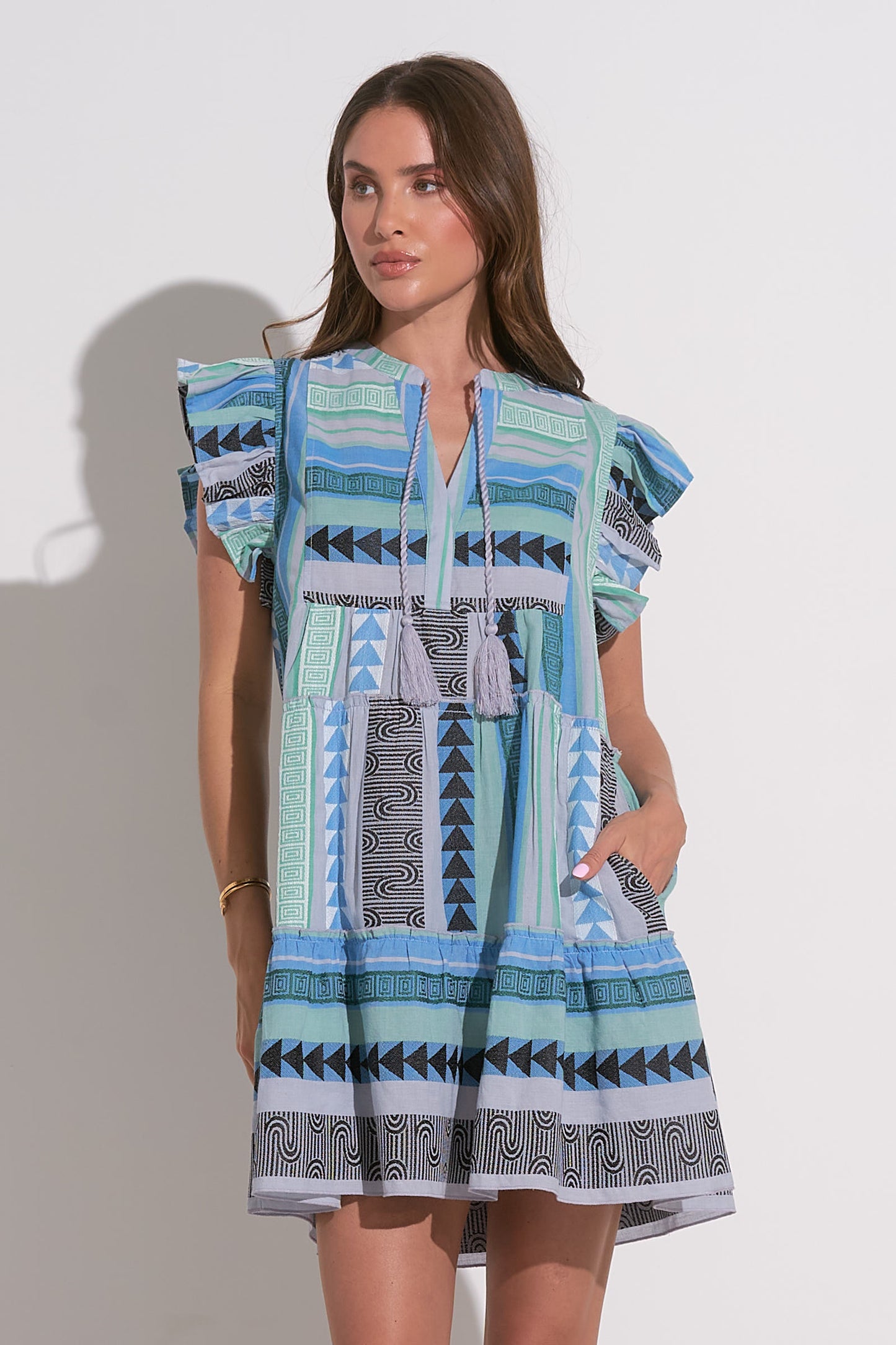 Aztec Blues Dress - Eden Lifestyle