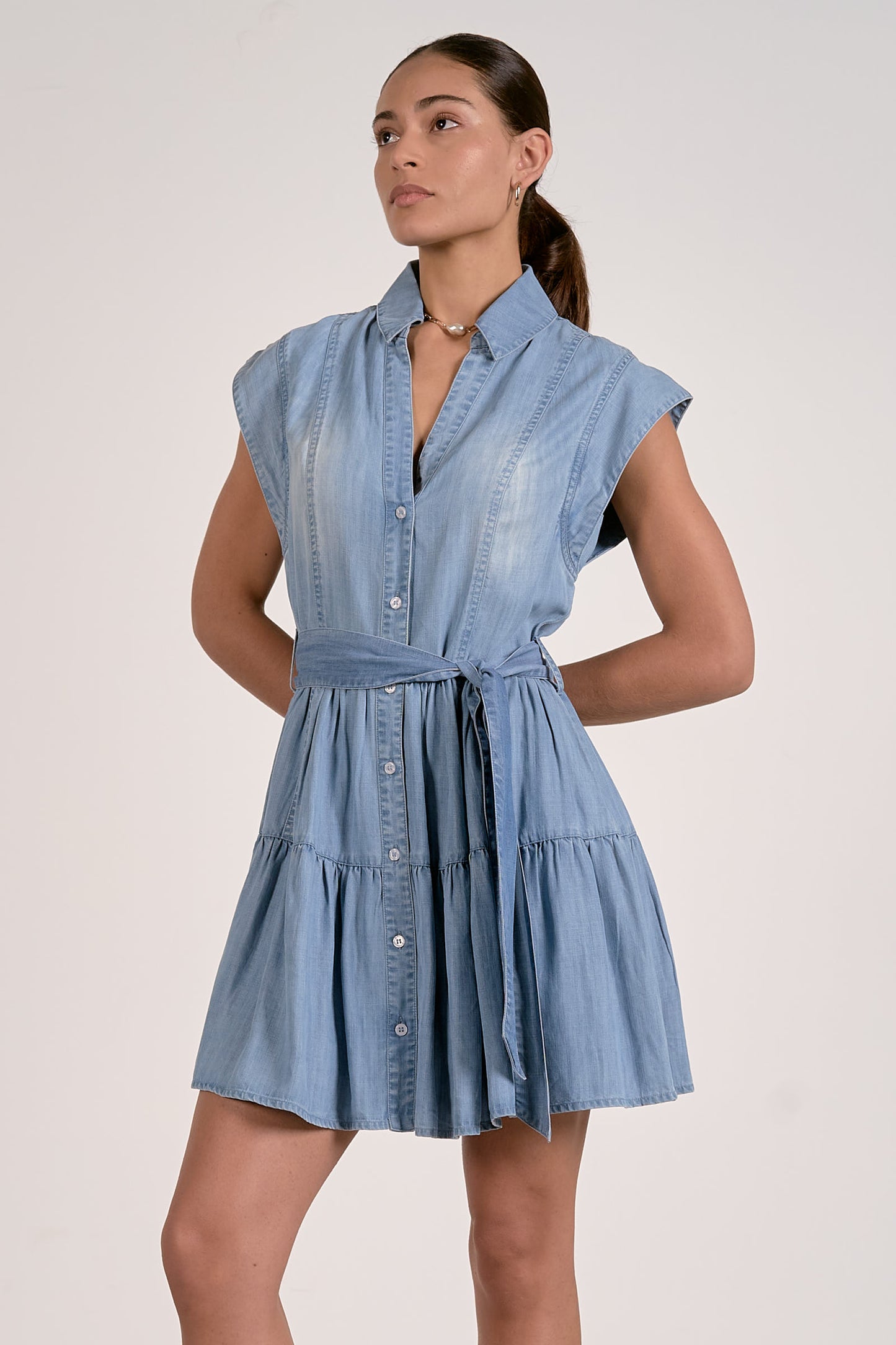 Chambray Short Dress - Eden Lifestyle