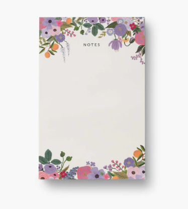 Violet Garden Party Blank Notepad - Eden Lifestyle