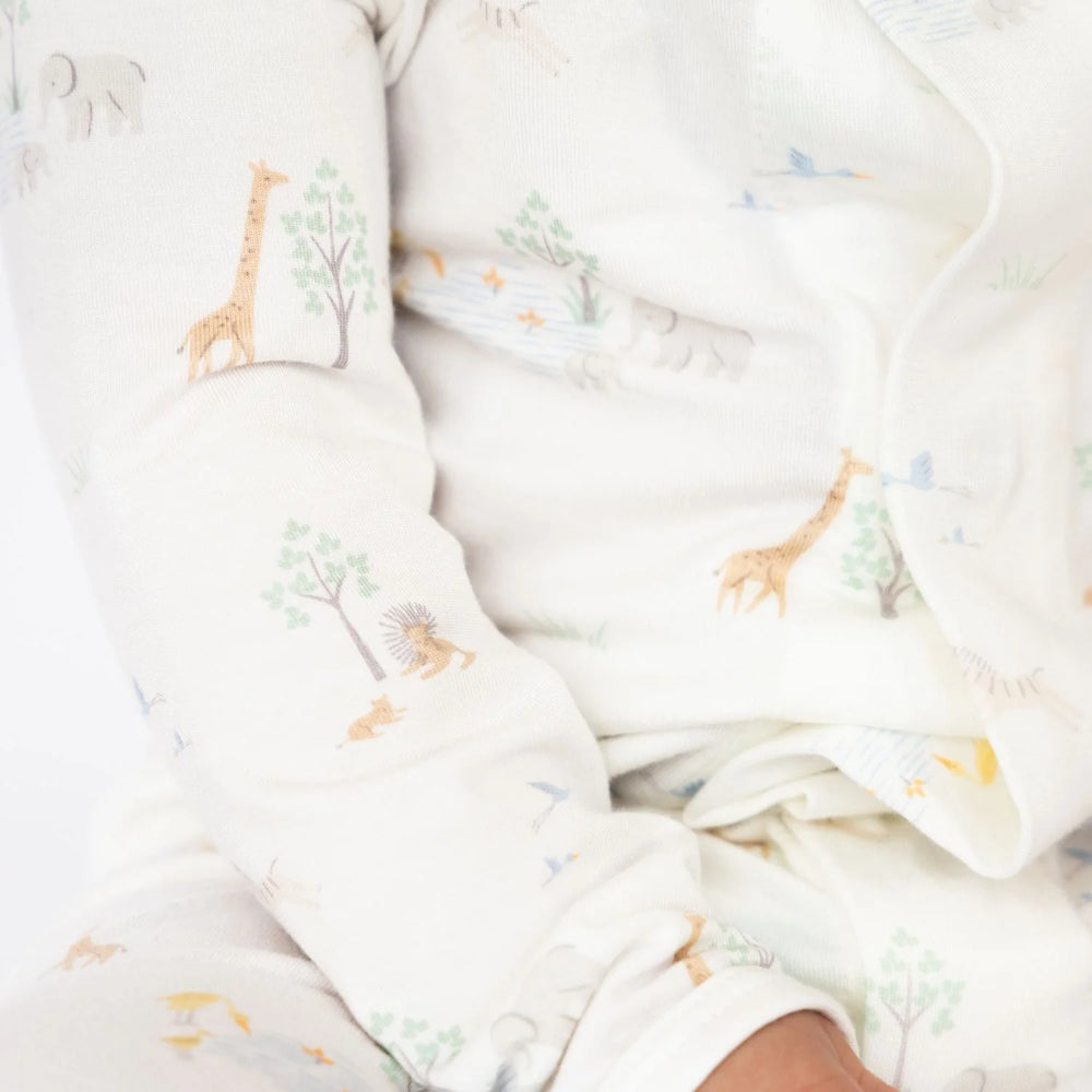 Magnetic Me by Magnificent Baby White Serene Safari Modal Magnetic Parent Favorite Footie - Eden Lifestyle
