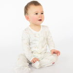 Magnetic Me by Magnificent Baby White Serene Safari Modal Magnetic Parent Favorite Footie - Eden Lifestyle