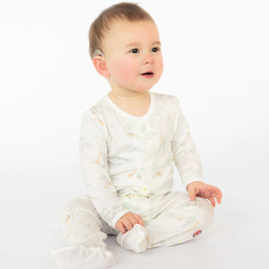 Magnetic Me by Magnificent Baby White Serene Safari Modal Magnetic Parent Favorite Footie - Eden Lifestyle