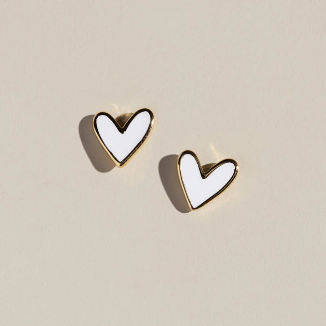 White Sweetheart Studs - Eden Lifestyle