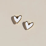 White Sweetheart Studs - Eden Lifestyle