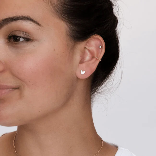 White Sweetheart Studs - Eden Lifestyle