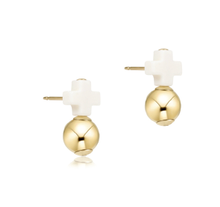 Enewton Signature Cross Off-White Stud - Gold - Eden Lifestyle
