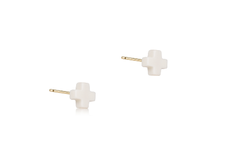 Enewton Signature Cross Small Off White Earrings - Eden Lifestyle