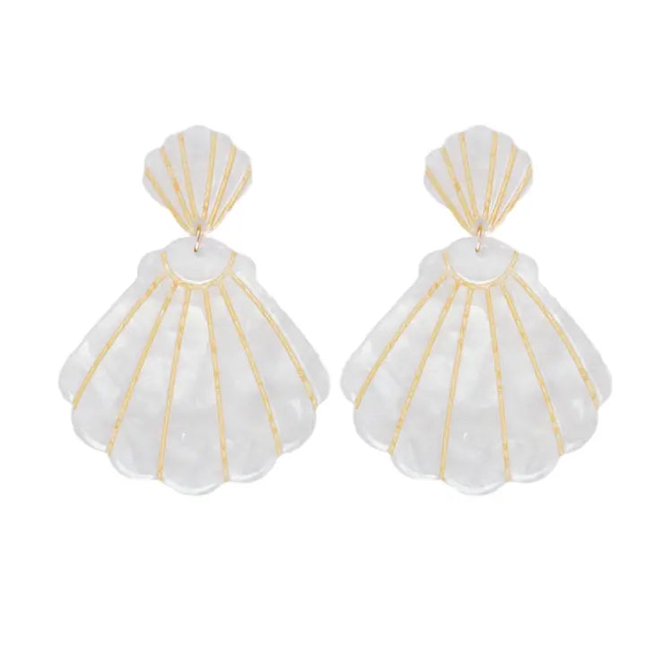 White Shell Earrings - Eden Lifestyle