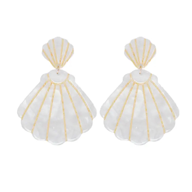 White Shell Earrings - Eden Lifestyle