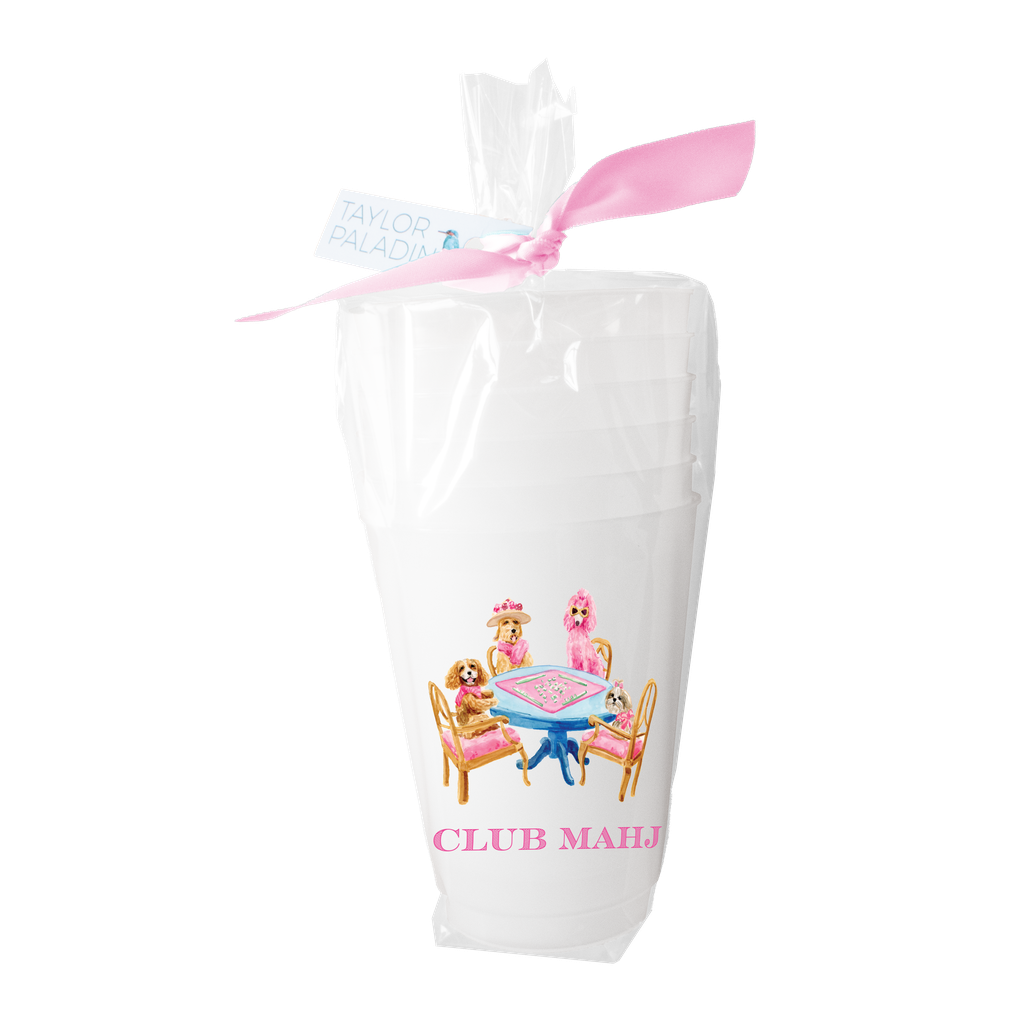 Mahjong Dogs Frosted Cups - Eden Lifestyle