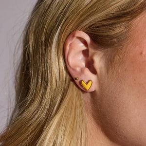 Yellow Sweetheart Studs - Eden Lifestyle