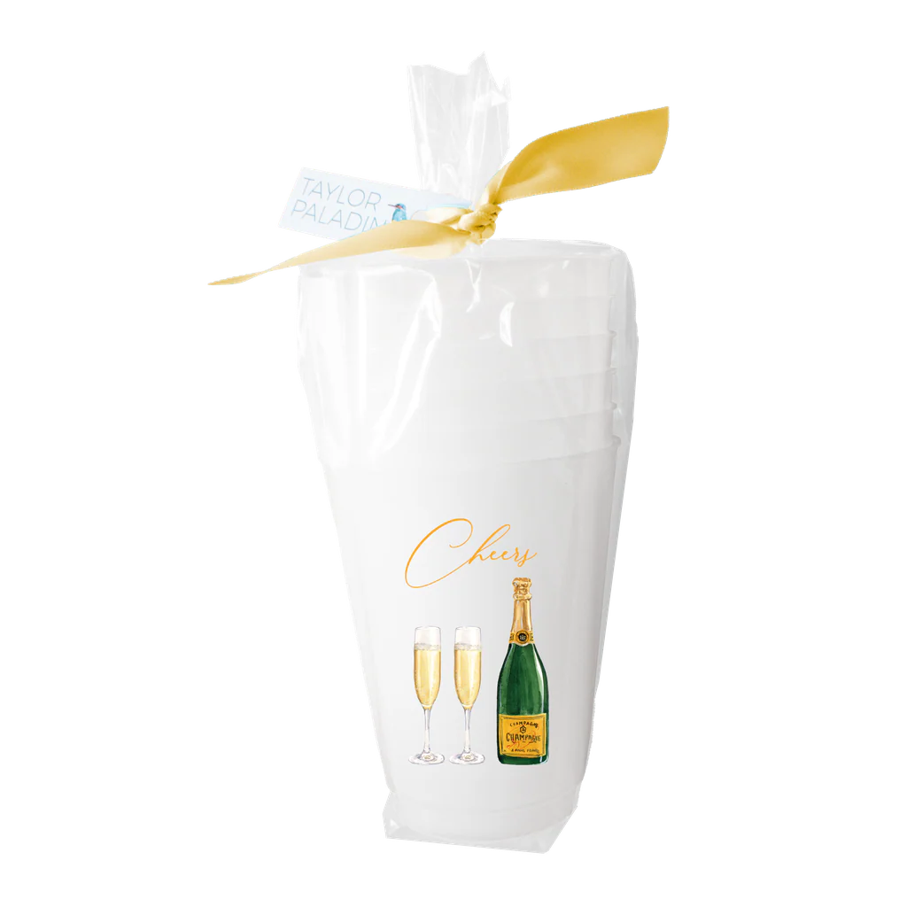 Cheers Champagne Bottle Frosted Cup - Eden Lifestyle