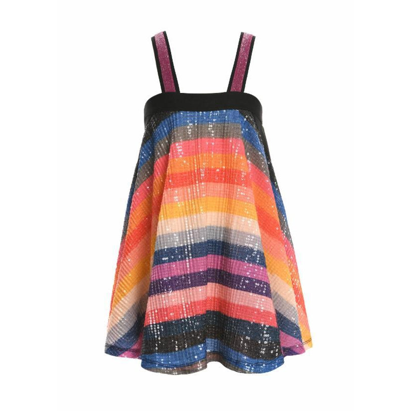 Hannah Banana, Girl - Dresses,  Hannah Banana Rainbow Sequin Tank Dress