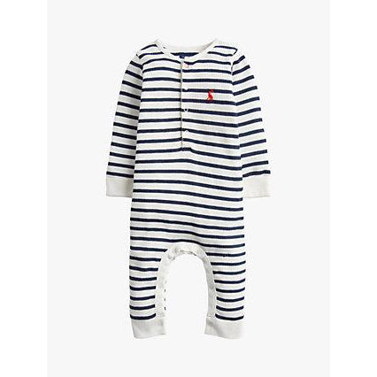 Joules, Baby Boy Apparel - Rompers,  Joules Webley White Navy Stripe Babygrow