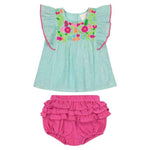 Masala Baby, Baby Girl Apparel - Shirts & Tops,  Masala Baby Wave Metallic Stripe Top & Bloomers Set