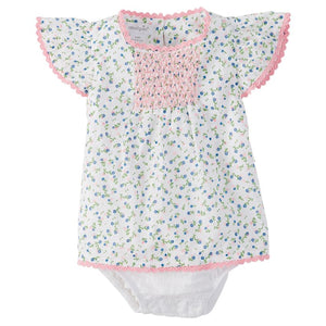 Mud Pie, Baby Girl Apparel - Rompers,  Mudpie Smocked Floral Overlay Crawler