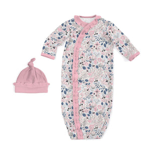 Magnificent Baby, Baby Girl Apparel - Pajamas,  Magnetic Me by Magnificent Baby Cambridge Floral Modal Magnetic Sack Gown Set