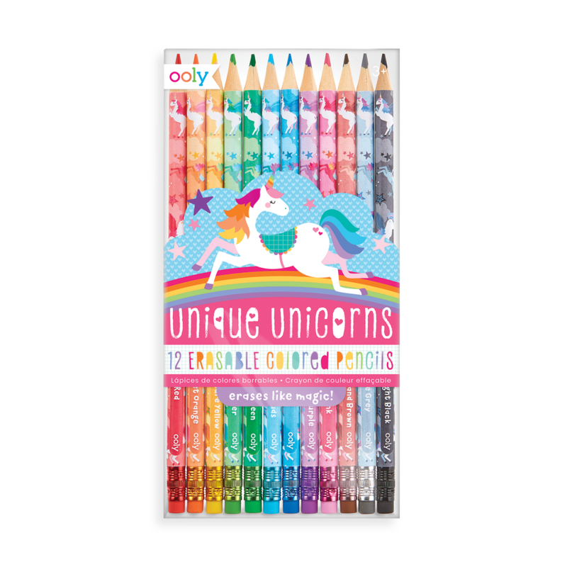 Ooly, Gifts - Kids Misc,  Unique Unicorns Erasable Colored Pencils - Set of 12